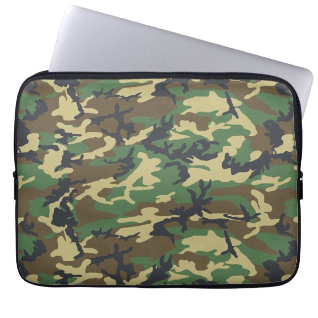 Woodlands Camouflage Outdoorsman Gift Laptop Sleev Laptop Sleeve (Front)