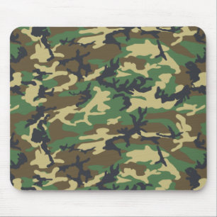 Woodlands Camouflage Outdoorsman Gift Mouse Pad