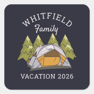 Woodlands Camping Trip Family Reunion Custom Square Sticker