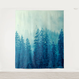 Woodlands Forest Pine Trees Mural   Wall Tapestry