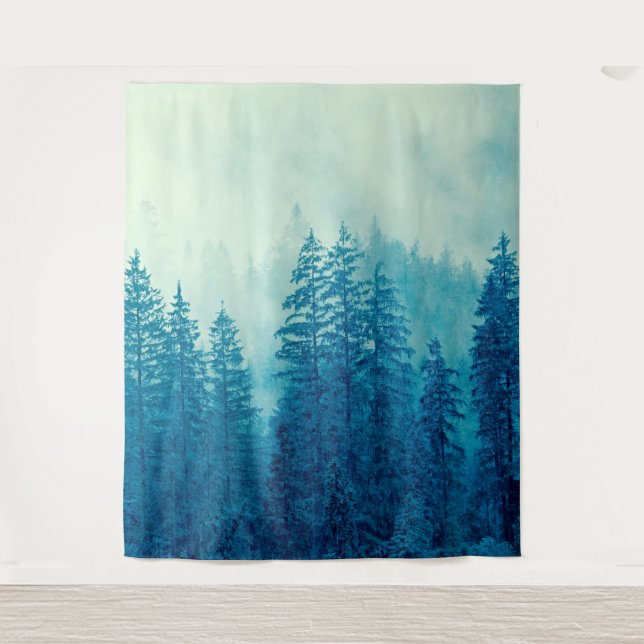 Woodlands Forest Pine Trees Mural | Wall Tapestry (Front)