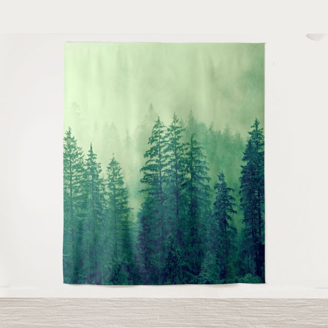 Woodlands Forest Trees Wall Mural Photo Backdrop Tapestry (Front)