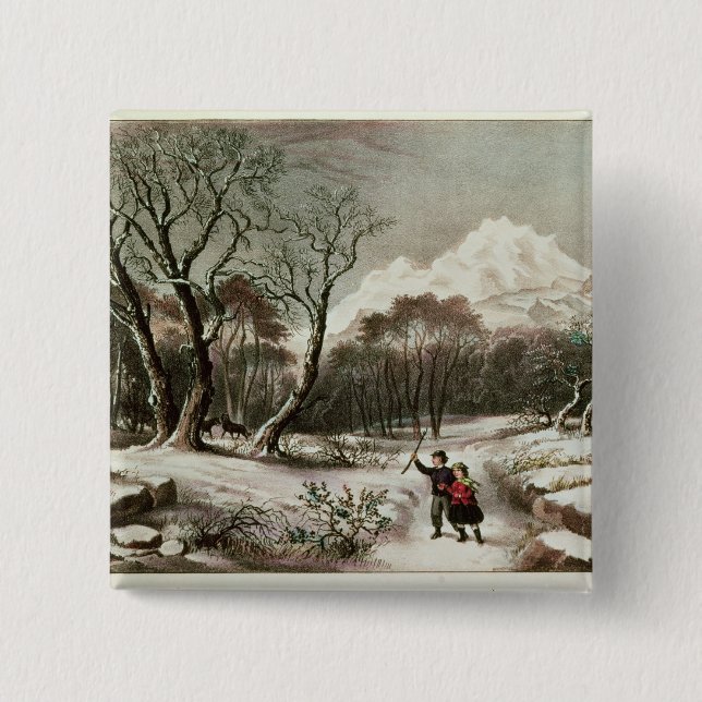 Woodlands in Winter 15 Cm Square Badge (Front)