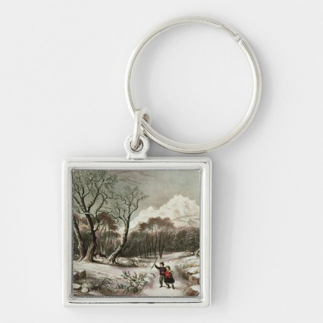Woodlands in Winter Key Ring (Front)