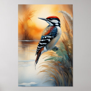 Woodpecker Bird Poster