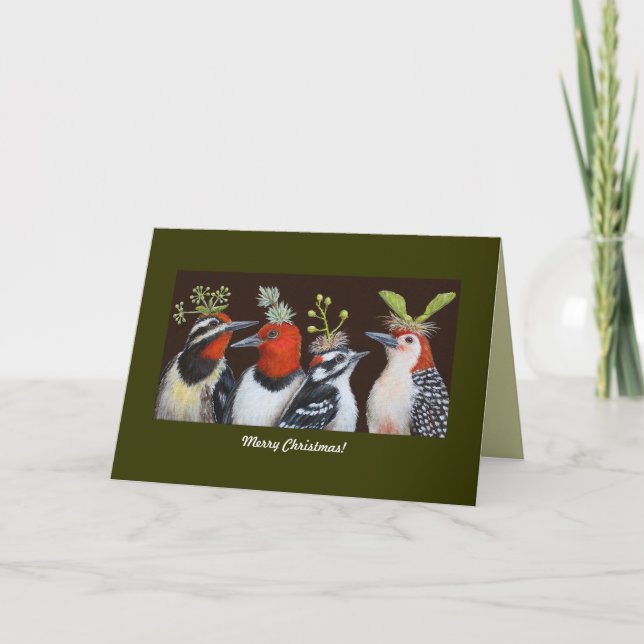 Woodpecker Christmas card (Front)