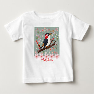 Woodpecker Floral Print  Baby T-Shirt