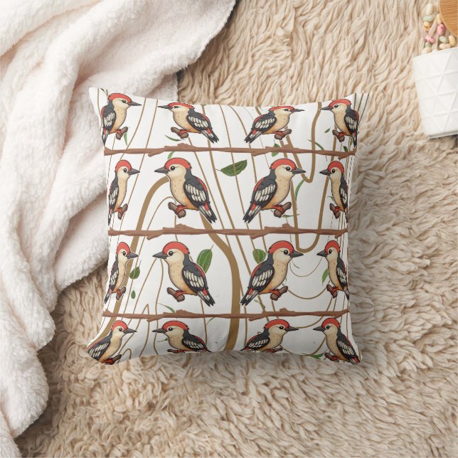 Woodpecker Lovers Print  Cushion (Blanket)