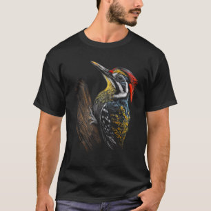 Woodpecker Paint Drip Art Design Woodpecker Bird L T-Shirt