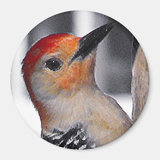 Woodpecker Portrait Magnet (Front)