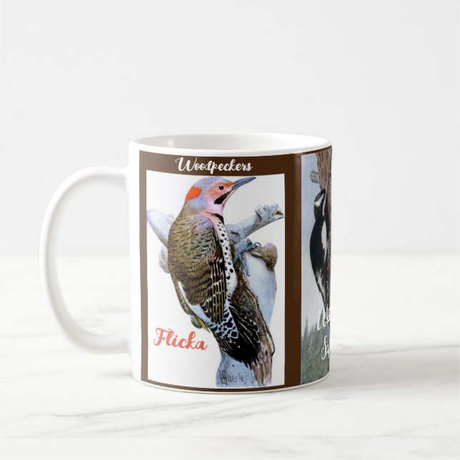 "Woodpeckers at work" Coffee Mug (Left)