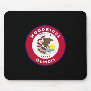 Woodridge Illinois Il Flag Dge Roundlet Souvenir  Mouse Pad