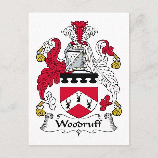 Woodruff Family Crest Postcard (Front)