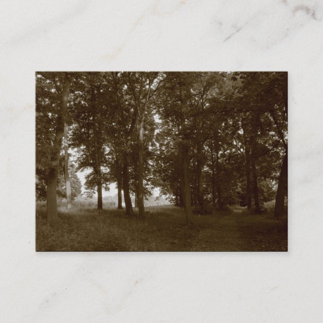 Woods, Bute Park Cardiff - Sepia toned Business Card (Front)