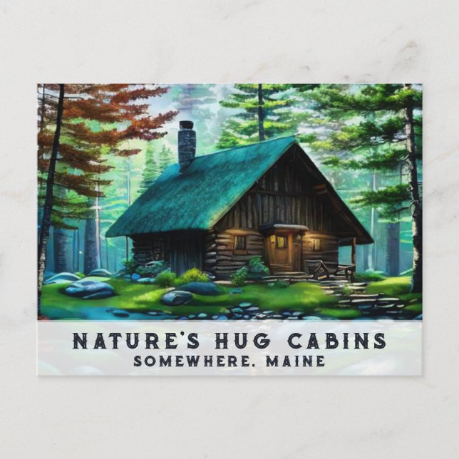 *~* Woods Cabin Colourful Bold Art  AP49 Spring Postcard (Front)