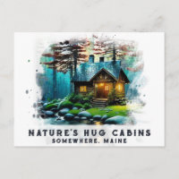 *~* Woods Cabin Lights AP49 Snowy Painting