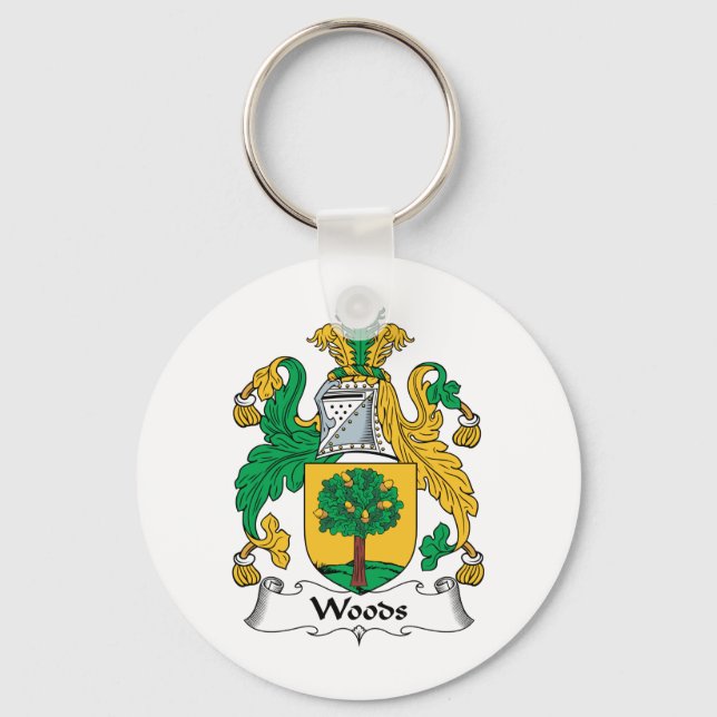 Woods Family Crest Key Ring (Front)