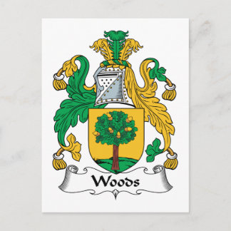 Woods Family Crest Postcard