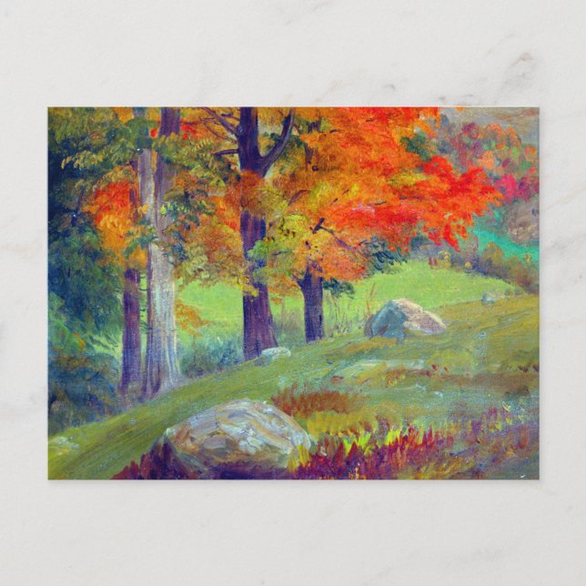 Woods in Autumn by Frederic Edwin Church Postcard (Front)