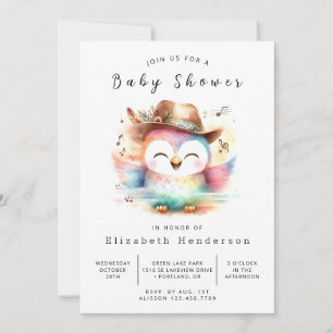 Woods Online Owl Baby Shower  Invitation