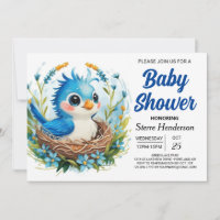 Woods Songbird Bird Boy Baby Shower