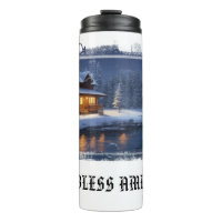 *~* Woods Stream Cabin Fish Moon Patriotic