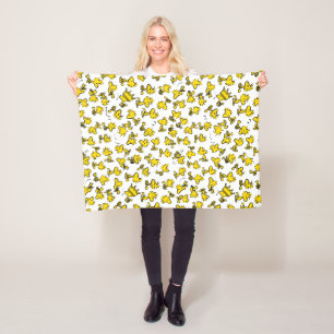 Woodstock Classic Design Pattern Fleece Blanket