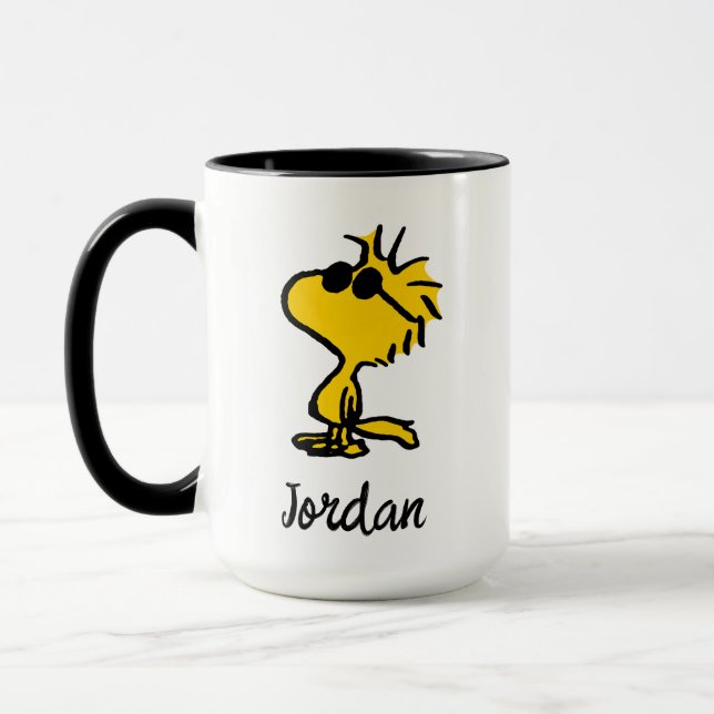 Woodstock Cool Sunglasses Pattern | Add Your Name Mug (Left)