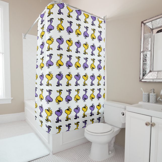 Woodstock Cool Sunglasses Pattern Shower Curtain (In Situ)
