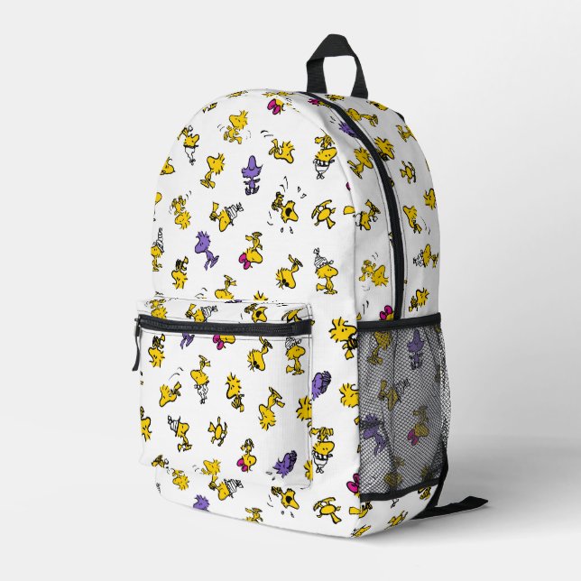 Woodstock Fun Pattern Printed Backpack (Back Corner Right)
