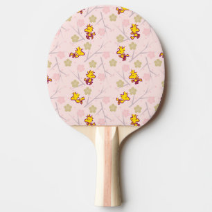 Woodstock Pink Cherry Blossom Pattern Ping Pong Paddle