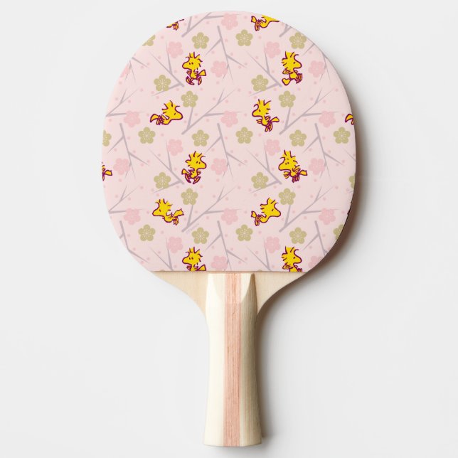 Woodstock Pink Cherry Blossom Pattern Ping Pong Paddle (Front)