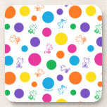 Woodstock Rainbow Polka Dot Pattern Coaster<br><div class="desc">This cute design features Snoopy's best friend,  Woodstock in a colourful polka dot pattern.</div>