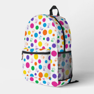 Woodstock Rainbow Polka Dot Pattern Printed Backpack