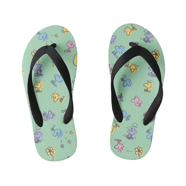 Woodstock Sugar Pop Art Pattern Kid's Jandals (Footbed)