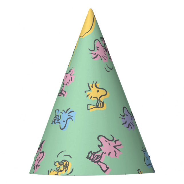 Woodstock Sugar Pop Art Pattern Party Hat (Front)