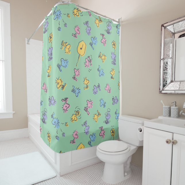 Woodstock Sugar Pop Art Pattern Shower Curtain (In Situ)