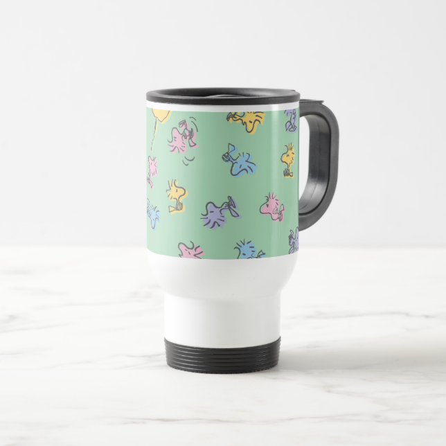 Woodstock Sugar Pop Art Pattern Travel Mug (Front Right)