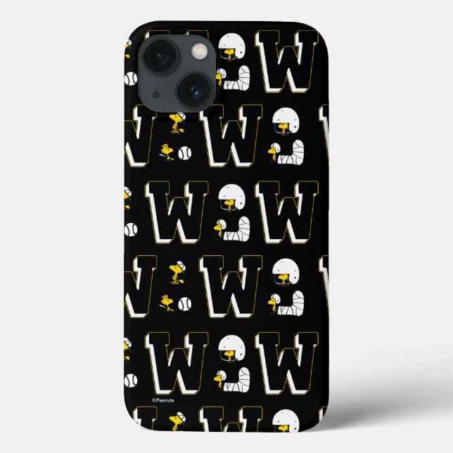 Woodstock Varsity Sports Letter Pattern Case-Mate iPhone Case (Back)