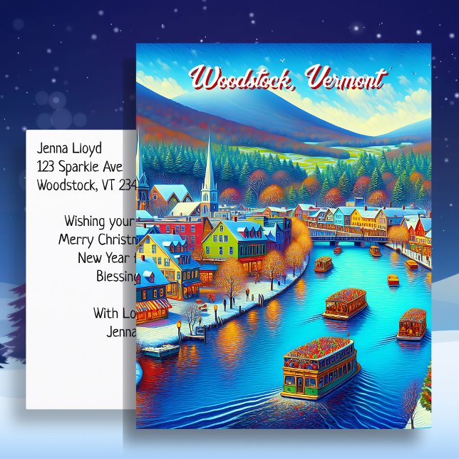 Woodstock, Vermont at Christmas time Postcard (Creator Uploaded)