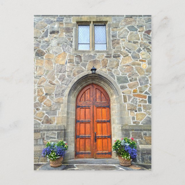 Woodstock, Vermont, Church Doors Postcard (Front)
