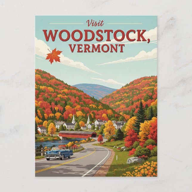 Woodstock Vermont Travel Postcard (Front)