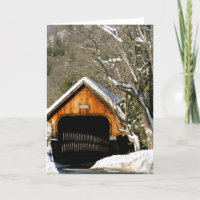 Woodstock, VT covered bridge in winter