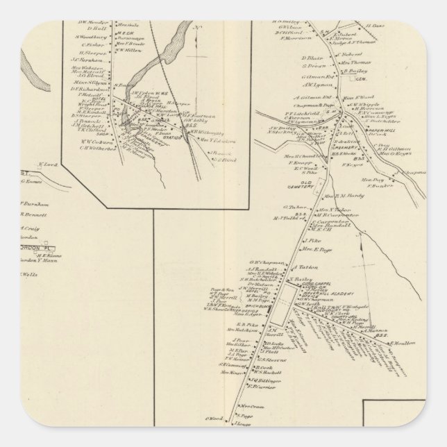 Woodsville PO Square Sticker (Front)