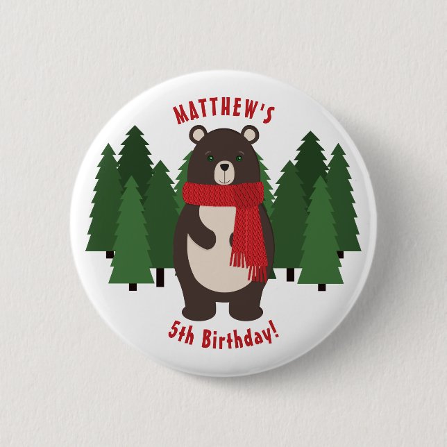 Woodsy Bear 6 Cm Round Badge (Front)