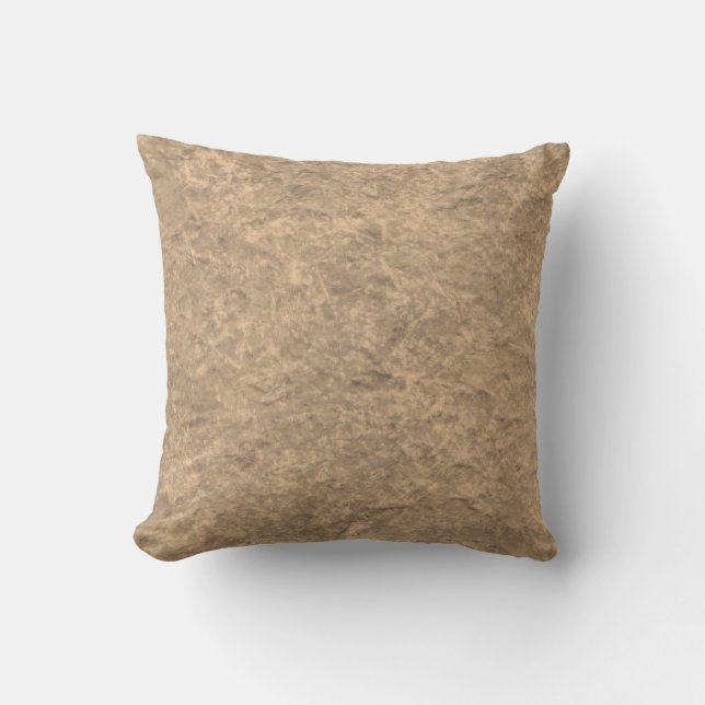Woodsy Beige Cottage Throw Pillow (Front)
