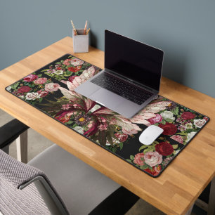 Woodsy Butterfly Om Roses Desk Mat