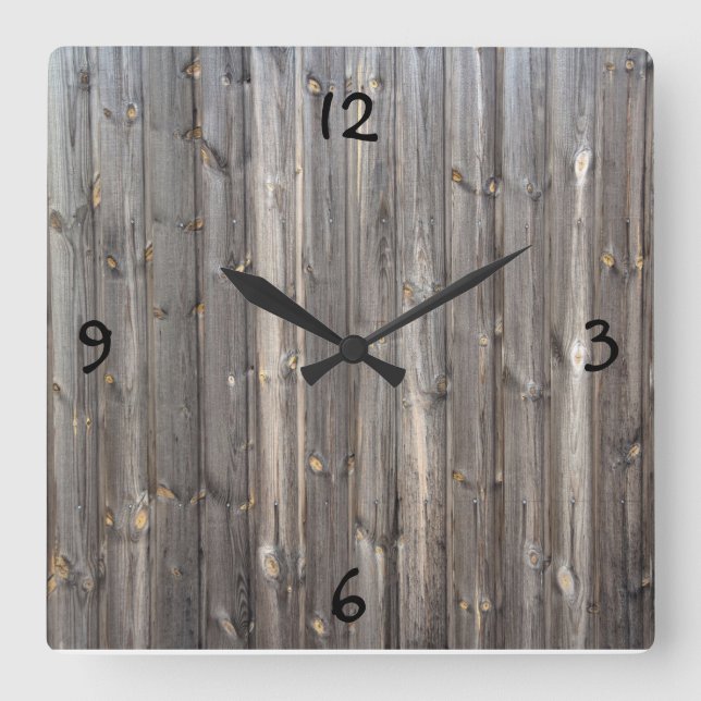 Woodsy Clock! Square Wall Clock (Front)