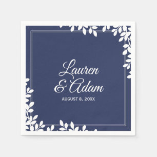 Woodsy Cocktail Napkins Leaf Frame (Midnight) DK