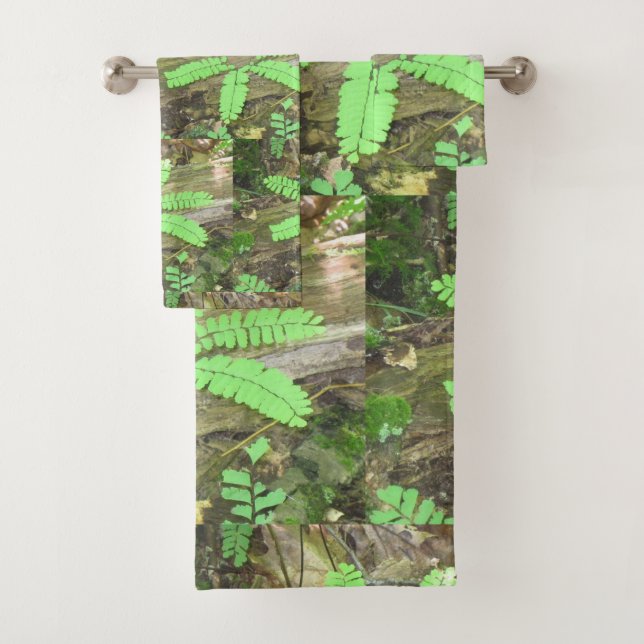Woodsy Flower Fern Bath Towel Set (Insitu)
